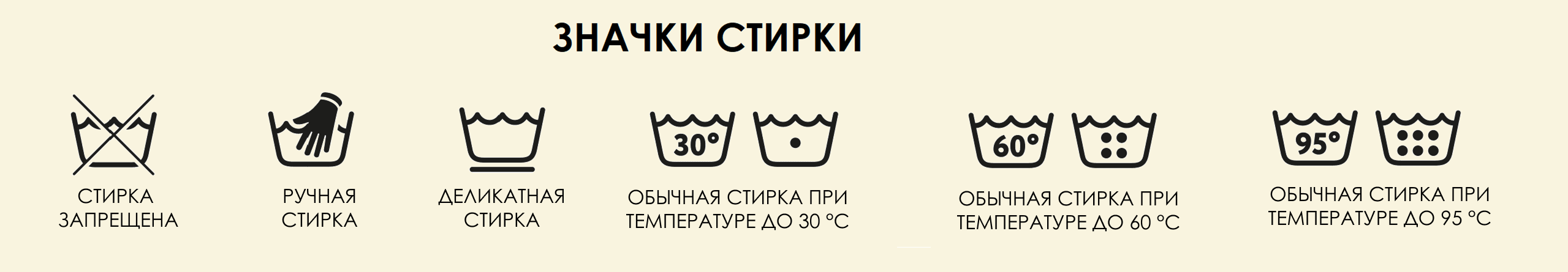 Значки стирки (washing symbols)