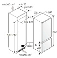 Встраиваемый комбинированный холодильник Asko RFN31831I