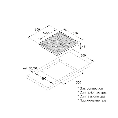 Газовая варочная панель Asko HG1666SB