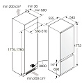 Встраиваемый комбинированный холодильник Asko RFN31831I